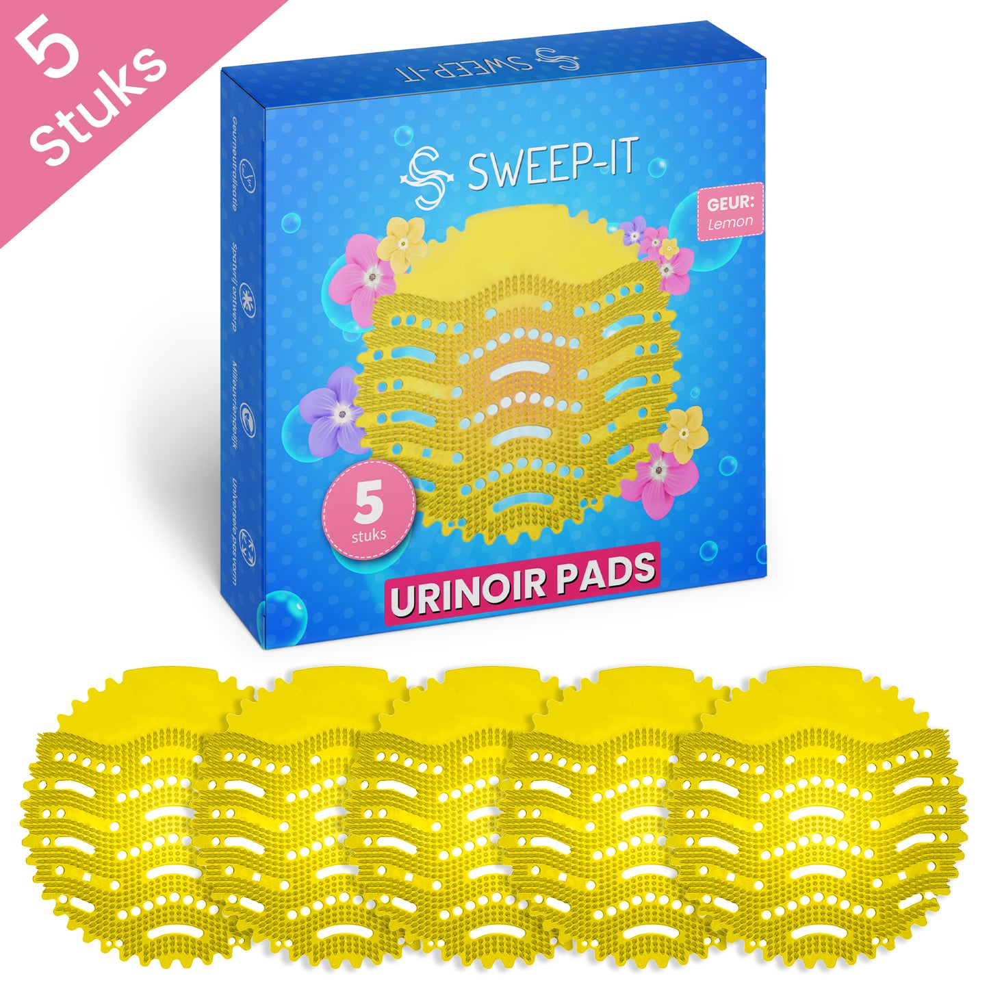 Sweep-it Urinoir Matten – Citroen (5 stuks, Geel)