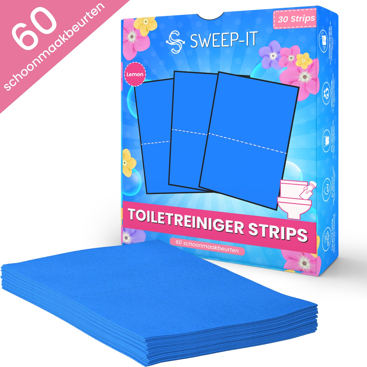 Sweep-it Toiletreiniger Strips – 60 beurten (30 vellen)