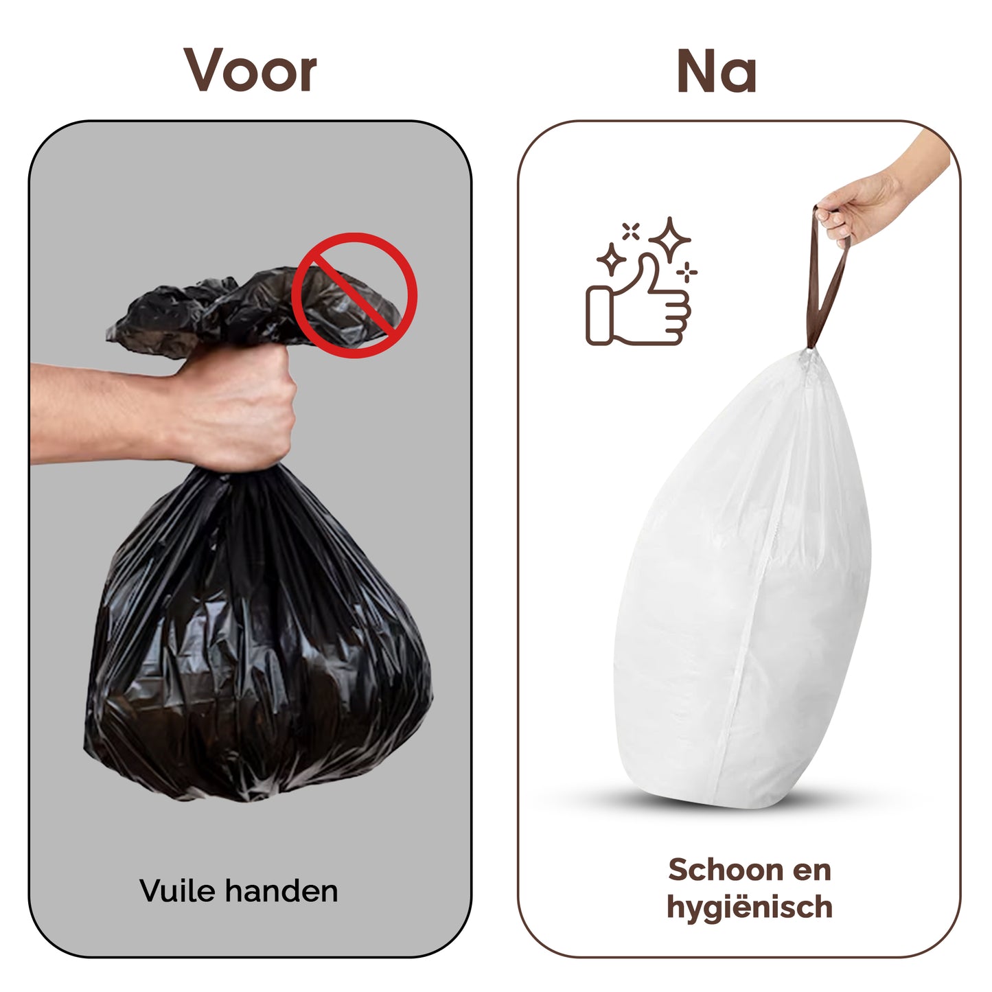 Trashure Vuilniszakken - Code L - Geschikt voor Brabantia prullenbak - 6 rollen x 20 stuks - 40-45 L met trekbandsluiting