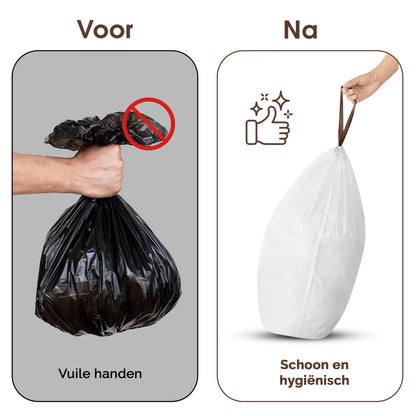 Trashure Vuilniszakken - Code L - Geschikt voor Brabantia prullenbak - 6 rollen x 20 stuks - 40-45 L met trekbandsluiting