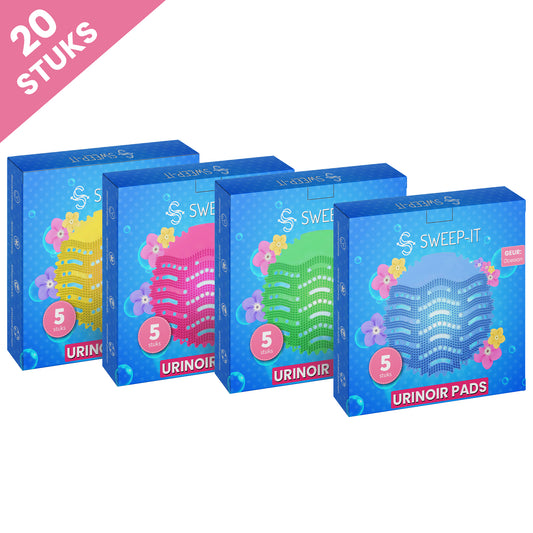 Sweep-it - Urinoir matten - 20 stuks - Tegen spatten - Mix van frisse geuren - 4 x 5 stuks